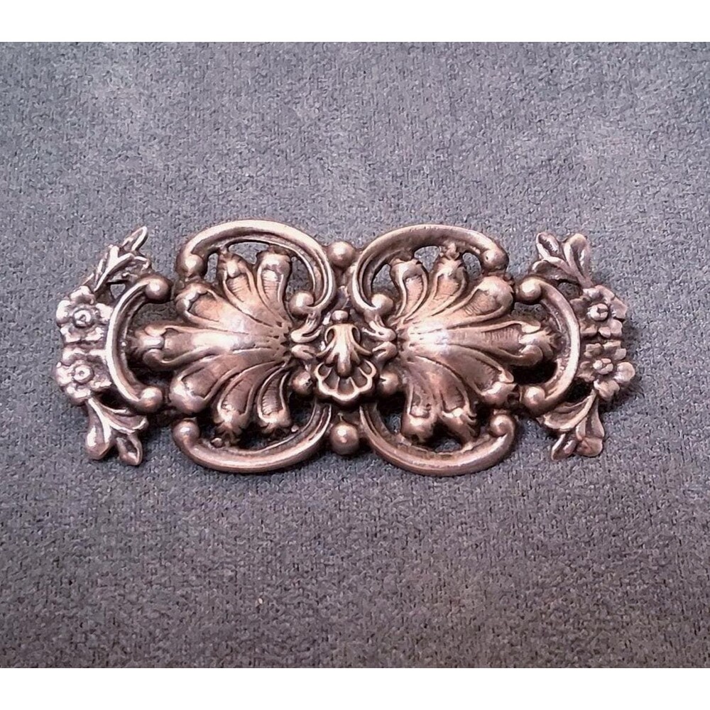 Vintage Sterling Openwork Brooch Victorian Revival Pin